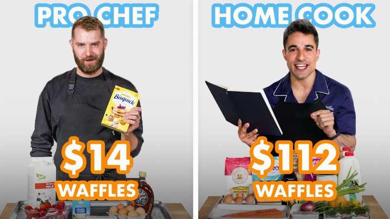 image 0 $112 Vs $14 Loaded Waffles: Pro Chef & Home Cook Swap Ingredients : Epicurious
