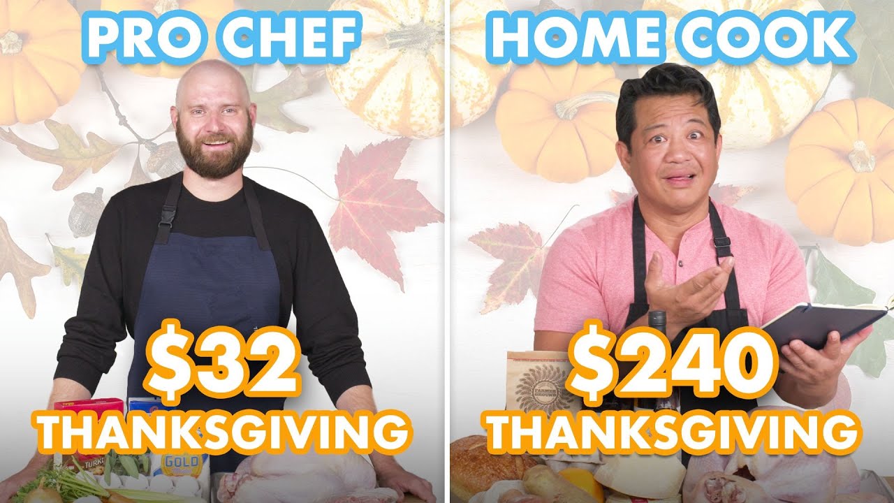 image 0 $240 Vs $32 Thanksgiving Dinner: Pro Chef & Home Cook Swap Ingredients : Epicurious