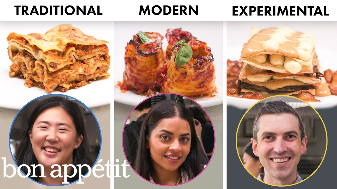 image 0 3 Chefs Make Lasagna 3 Ways: Traditional Modern & Experimental : Bon Appétit