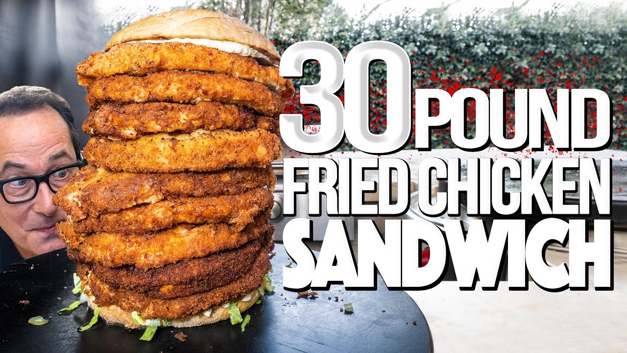 image 0 30 Pound Fried Chicken Sandwich (3 Million Subscriber Special) : Sam The Cooking Guy