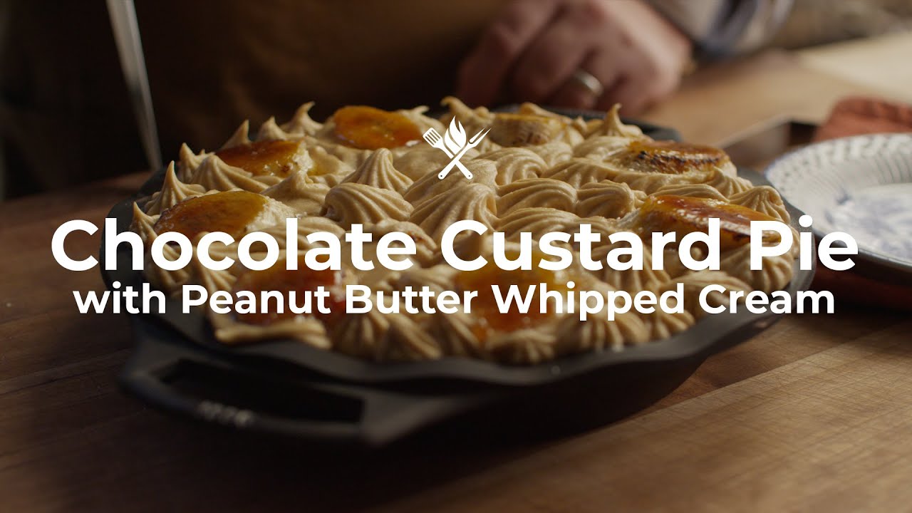 Chocolate Custard Pie With Peanut Butter Whipped Cream