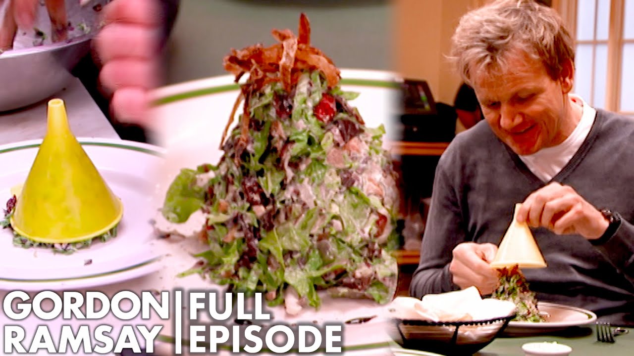 Gordon Ramsay Confused Over Salad Shaped In A Funnel : Kitchen Nightmares Full Episode