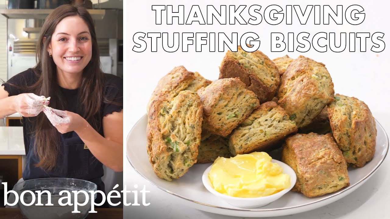 image 0 Kendra Makes Thanksgiving Stuffing Biscuits : From The Test Kitchen : Bon Appétit